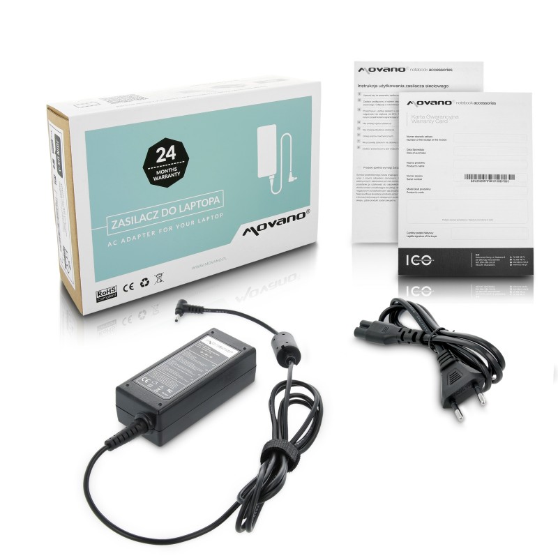 Zasilacz Movano 19V 2.1A (2.5x0.7) 40W do Asus Zasilacz Movano 19V 2.1A (2.5x0.7) 40W do Asus