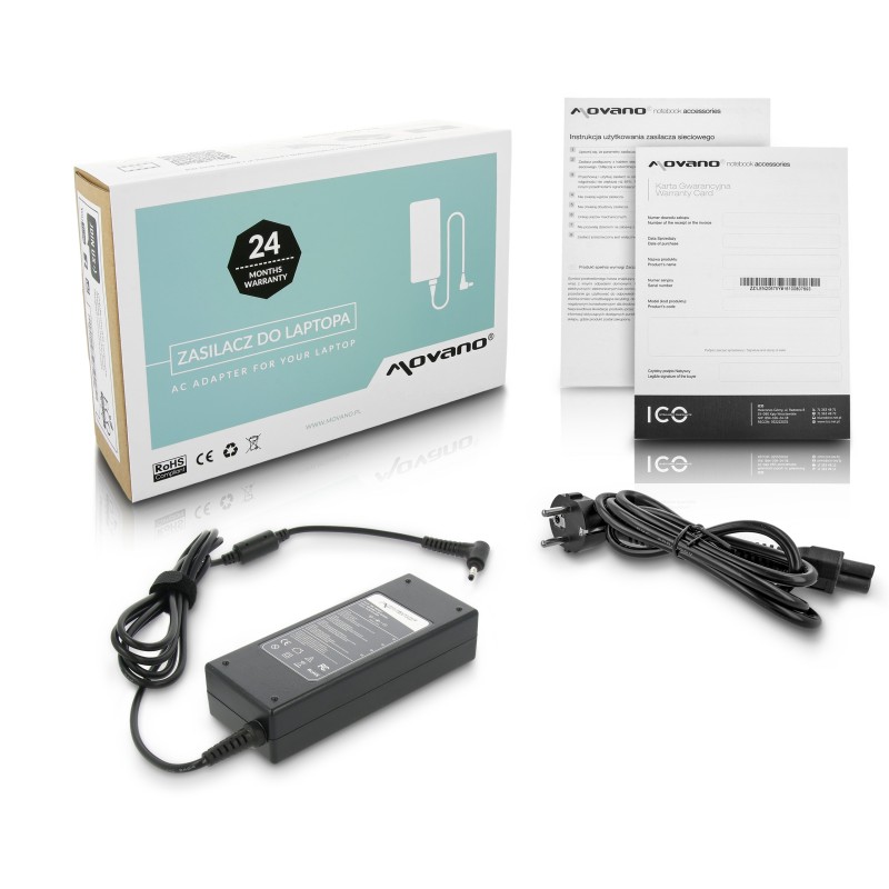 Zasilacz Movano 19.5V 4.62A (4.0x1.7) 90W do Dell Zasilacz Movano 19.5V 4.62A (4.0x1.7) 90W do Dell