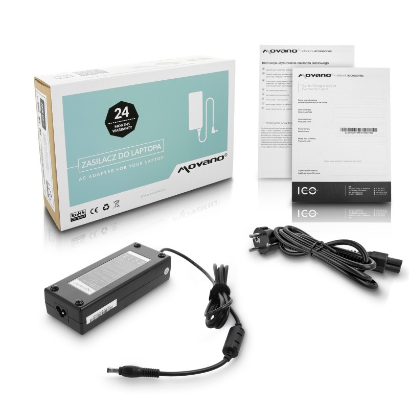 Zasilacz Movano 19V 7.1A (5.5x2.5) 135W do Acer, Asus, HP, Toshiba Zasilacz Movano 19V 7.1A (5.5x2.5) 135W do Acer, Asus, HP, Toshiba